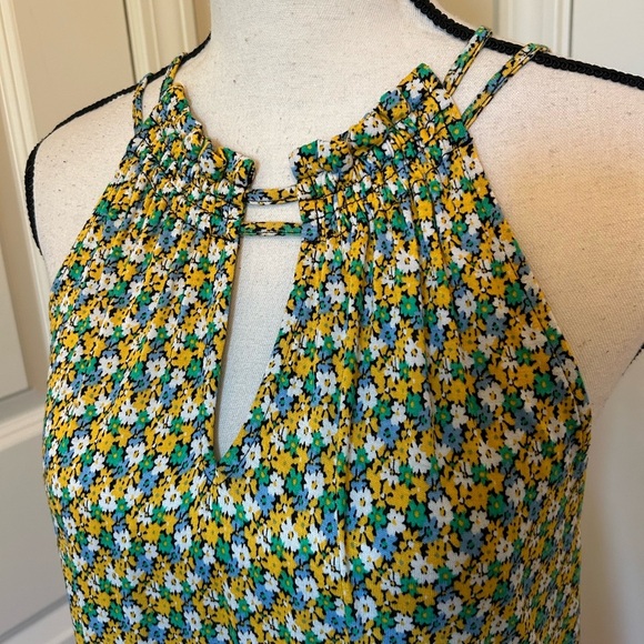 LOFT bright floral cotton long tank/tunic - Picture 3 of 6